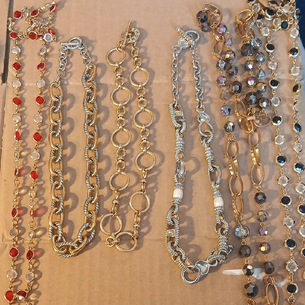 6 Elegant Costume Gold and Silver Women's Jewelry Set